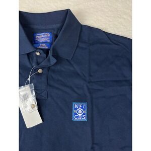 Pendleton Men's Navy Blue Polo Shirt‎ NFL CBS Logo Short Sleeve 100% Cotton XL